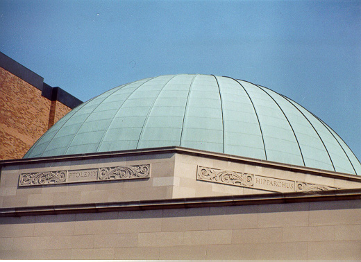Photo of Buhl Planetarium 
dome, in Pittsburgh, October of 1999